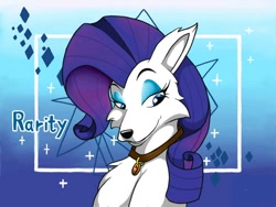 Size: 680x510 | Tagged: safe, artist:zebra10045, imported from derpibooru, rarity, dog, collar, disney, dogified, furry, makeup, pet tag, species swap