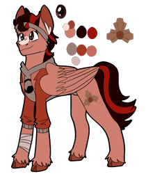 Size: 1246x1486 | Tagged: safe, artist:medicalmysteries, imported from derpibooru, pegasus, pony, alyx vance, bandage, clothes, female, half-life, half-life 2, mare, ponified, reference sheet, simple background, smiling, solo, transparent background, unshorn fetlocks