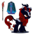 Size: 2550x2550 | Tagged: safe, artist:firehearttheinferno, edit, imported from derpibooru, vector edit, oc, oc only, oc:fervent ash, kirin, fallout equestria, accessories, accessory, ashen grey, backstory in description, base used, black hooves, blue coat, blue flames, clothes, cloven hooves, colored, concept for a fanfic, fallout, fallout equestria: burdens, fantasy class, frown, guan dao, guandao, horn, kimono (clothing), leonine tail, orange eyes, red mane, scales, show accurate, simple background, solo, transparent background, vector, warrior, watermark