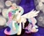 Size: 680x564 | Tagged: safe, artist:zebra10045, imported from derpibooru, princess celestia, alicorn, dog, crossover, crown, jewelry, littlest pet shop, magic, microphone, nicole oliver, regalia, voice actor joke, voice actor reference, zoe trent
