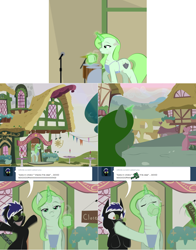 Size: 1802x2304 | Tagged: safe, artist:askmerriweatherauthor, imported from derpibooru, oc, oc:infinite scratch, oc:merriweather, pony, unicorn, ask merriweather, coffee cup, cup, female, magic, male, mare, stallion, sunglasses