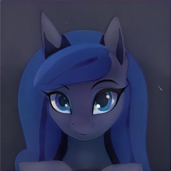 Size: 1024x1024 | Tagged: safe, artist:thisponydoesnotexist, imported from derpibooru, alicorn, pony, ai content, ai generated, bust, crown, female, generator:thisponydoesnotexist, jewelry, looking at you, neural network, not luna, regalia, solo