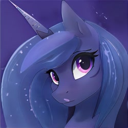 Size: 1024x1024 | Tagged: safe, artist:thisponydoesnotexist, imported from derpibooru, oc, pony, ai content, ai generated, bust, generator:thisponydoesnotexist, neural network, not luna, portrait, solo, stars