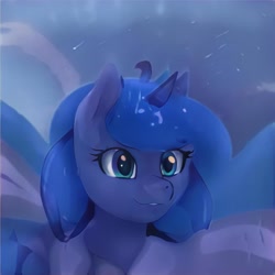 Size: 1024x1024 | Tagged: safe, artist:thisponydoesnotexist, imported from derpibooru, oc, alicorn, pony, ai content, ai generated, bust, ethereal mane, generator:thisponydoesnotexist, neural network, not luna, portrait, solo, starry mane, stars