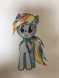 Size: 1536x2048 | Tagged: safe, artist:kanashiona, imported from derpibooru, rainbow dash, pony, colored pencil drawing, female, solo, traditional art