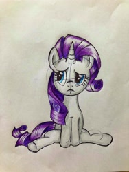 Size: 1536x2048 | Tagged: safe, artist:kanashiona, imported from derpibooru, rarity, pony, unicorn, colored pencil drawing, female, sitting, solo, traditional art