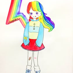 Size: 2048x2048 | Tagged: safe, artist:egoistic_sayoko, imported from derpibooru, rainbow dash, human, fashion, humanized