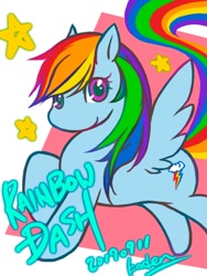 Size: 480x640 | Tagged: safe, artist:mikan332, imported from derpibooru, rainbow dash, pony, digital art, female, solo, stars