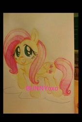 Size: 480x710 | Tagged: safe, artist:bunnyoxo, imported from derpibooru, fluttershy, pegasus, pony, colored pencil drawing, female, solo, traditional art