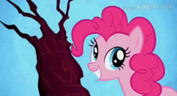 Size: 496x269 | Tagged: safe, imported from derpibooru, screencap, pinkie pie, earth pony, pony, friendship is magic, female, looking back, mare, solo, tree, youtube link