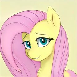 Size: 1024x1024 | Tagged: safe, ai generated, artist:thisponydoesnotexist, imported from derpibooru, fluttershy, pony, ai content, bust, generator:thisponydoesnotexist, neural network, not fluttershy, portrait, solo