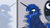 Size: 1360x763 | Tagged: safe, artist:rosefang16, imported from derpibooru, princess luna, alicorn, pony, beard, chest fluff, crescent moon, crying, ear fluff, facial hair, fangs, happy, male, mirror, moon, night, prince artemis, reflection, rule 63, solo, stallion, tears of joy, trans boy, trans male, transgender, wing fluff