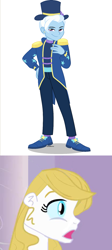 Size: 789x1759 | Tagged: safe, artist:limedazzle, editor:jdueler11, imported from derpibooru, prince blueblood, trixie, equestria girls, bluetrix, equestria girls-ified, equestria guys, female, hat, magician outfit, male, princess bluebelle, rule 63, shipping, show accurate, simple background, straight, surprised blueblood, top hat, transparent background, trisbelle, tristan