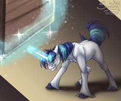 Size: 1200x1000 | Tagged: source needed, useless source url, safe, artist:sunny way, imported from derpibooru, shining armor, pony, unicorn, box, cute, magic, male, muscles, patreon, patreon reward, solo, stallion, strong, sweat, wet