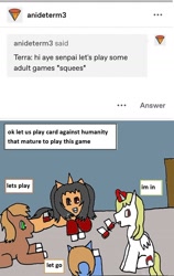 Size: 756x1195 | Tagged: safe, artist:ask-luciavampire, imported from derpibooru, oc, bat pony, earth pony, pony, vampire, vampony, tumblr:ask-the-pony-gamers, ask, card game, tumblr