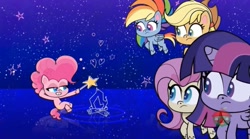 Size: 1673x929 | Tagged: safe, imported from derpibooru, screencap, applejack, fluttershy, pinkie pie, rainbow dash, twilight sparkle, pony, disappearing act, my little pony: pony life, spoiler:pony life s01e12, g4.5, treehouse logo, void