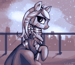 Size: 2304x2000 | Tagged: safe, artist:colochenni, imported from derpibooru, zecora, zebra, city, clothes, drawthread, dress, sky, stars