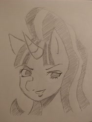 Size: 3024x4032 | Tagged: safe, artist:tsu_doremi, imported from derpibooru, starlight glimmer, evil starlight, pencil drawing, traditional art, traditional drawing