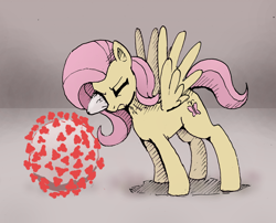 Size: 1576x1272 | Tagged: safe, artist:digiral, imported from derpibooru, fluttershy, pegasus, pony, alternate cutie mark, coronavirus, covid-19, female, g4, g4.5 to g4, solo, stare, the stare