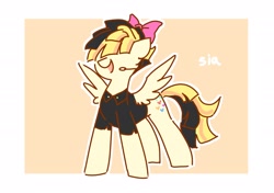 Size: 2048x1440 | Tagged: safe, artist:seamaggie, imported from derpibooru, songbird serenade, pegasus, pony, my little pony: the movie, bow, cute, female, hair bow, happy, headset mic, mare, open mouth, sia (singer), solo, songbetes, spread wings, wings