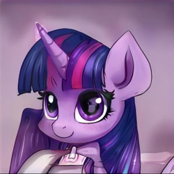 Size: 1024x1024 | Tagged: safe, artist:thisponydoesnotexist, imported from derpibooru, pony, ai content, ai generated, bust, female, generator:thisponydoesnotexist, mare, neural network, not twilight sparkle, portrait, simple background, solo