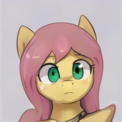 Size: 1024x1024 | Tagged: safe, artist:thisponydoesnotexist, imported from derpibooru, pony, ai content, ai generated, bust, female, generator:thisponydoesnotexist, mare, neural network, not fluttershy, portrait, simple background, solo