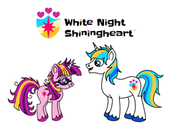 Size: 1280x970 | Tagged: safe, artist:starponys87, imported from derpibooru, spectrum, oc, oc only, oc:nightlight, oc:nightlight sparkleheart, oc:white night, oc:white night shiningheart, pony, unicorn, asperger's syndrome, autism, autism spectrum disorder, bbbff, best friends, best friends forever, bff, big brother, geek, glasses, horn, little sister, nerd, neurodivergent, neurotypical, not shining armor, not twilight sparkle, parody, shield, stars, unicorn oc