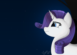 Size: 2556x1830 | Tagged: safe, artist:klonex1050art, imported from derpibooru, rarity, pony, unicorn, female, night, solo, stars