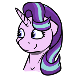 Size: 3000x3000 | Tagged: safe, artist:jellysiek, artist:jellysketch, imported from derpibooru, starlight glimmer, pony, unicorn, bust, female, high res, simple background, smiling, solo, white background