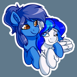 Size: 4000x4000 | Tagged: safe, artist:witchtaunter, imported from derpibooru, oc, earth pony, pegasus, pony, absurd resolution, cuddling, simple background