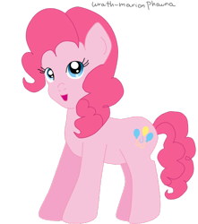 Size: 550x622 | Tagged: safe, artist:wrath-marionphauna, imported from derpibooru, pinkie pie, pony, digital art, female, simple background, smiling, solo