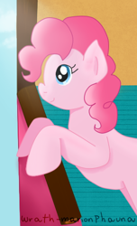 Size: 310x511 | Tagged: safe, artist:wrath-marionphauna, imported from derpibooru, pinkie pie, pony, digital art, female, smiling, solo, sunlight