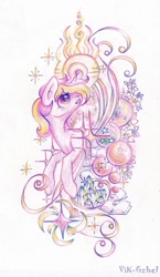 Size: 1280x2213 | Tagged: safe, artist:victorgzhel, imported from derpibooru, oc, oc only, pony, unicorn, female, mare, solo, traditional art