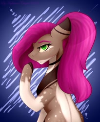 Size: 1606x1956 | Tagged: safe, artist:chrystal_company, imported from derpibooru, oc, oc only, earth pony, pony, abstract background, colored hooves, earth pony oc, raised hoof, solo