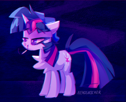 Size: 680x553 | Tagged: safe, artist:nekosnicker, imported from derpibooru, twilight sparkle, pony, unicorn, chest fluff, drugs, emala jiss challenge, female, highlight sparkle, smoking, solo, unicorn twilight