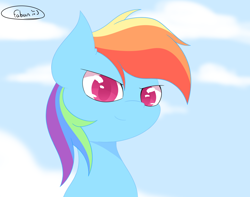 Size: 2500x1972 | Tagged: safe, artist:fabián art, imported from derpibooru, rainbow dash, pegasus, pony, cute, female, solo