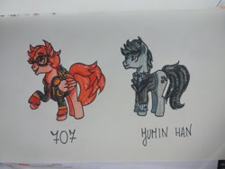 Size: 2048x1536 | Tagged: safe, imported from derpibooru, earth pony, pegasus, pony, clothes, glasses, ponified, suit, traditional art