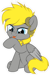 Size: 736x1086 | Tagged: source needed, safe, artist:jhayarr23, imported from derpibooru, oc, oc only, oc:snuggle, pegasus, pony, licking, pegasus oc, simple background, sitting, solo, tongue out, transparent background, wings