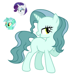 Size: 1280x1321 | Tagged: safe, artist:tenderrain-art, artist:tenderrain46, imported from derpibooru, lyra heartstrings, rarity, oc, pony, unicorn, female, magical lesbian spawn, mare, offspring, parent:lyra heartstrings, parent:rarity, simple background, transparent background