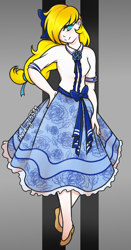 Size: 701x1335 | Tagged: safe, artist:helithusvy, artist:thanhvy15599, imported from derpibooru, oc, oc only, oc:sapphire note, human, clothes, female, humanized, humanized oc, skirt, solo