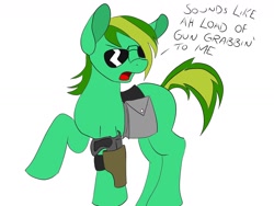 Size: 1600x1200 | Tagged: safe, artist:aftercase, imported from derpibooru, oc, oc only, oc:trigger, pony, gun, phonepones, solo, weapon