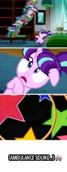 Size: 782x1996 | Tagged: safe, edit, edited screencap, imported from derpibooru, screencap, starlight glimmer, pony, the cutie re-mark, abuse, alternate timeline, bad end, book, comic, female, filly, filly starlight glimmer, glimmerbuse, ouch, screencap comic, this will end in pain, this will end in tears, younger