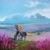 Size: 1024x1020 | Tagged: safe, artist:dearmary, imported from derpibooru, oc, oc only, oc:targe rose, earth pony, pony, color porn, farmland, field, houses, male, not rockhoof, scenery, scenery porn, shield, solo, sword, weapon