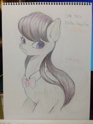 Size: 768x1024 | Tagged: safe, artist:ayahana, imported from derpibooru, photographer:lemonspark mlp, octavia melody, pony, blushing, colored pencil drawing, cute, female, japan ponycon, japanese, solo, tavibetes, traditional art