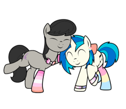 Size: 291x252 | Tagged: safe, artist:icey-wicey-1517, artist:icicle-wicicle-1517, artist:kb-gamerartist, color edit, edit, imported from derpibooru, dj pon-3, octavia melody, vinyl scratch, earth pony, pony, unicorn, bowtie, bracelet, clothes, collaboration, colored, ear piercing, earring, eyes closed, female, genderfluid, genderfluid pride flag, jewelry, lesbian, lesbian pride flag, mare, pansexual, pansexual pride flag, piercing, pride, pride flag, raised hoof, raised leg, scratchtavia, shipping, simple background, socks, striped socks, transparent background, wristband