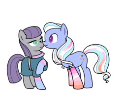 Size: 326x284 | Tagged: safe, artist:icey-wicey-1517, artist:icicle-wicicle-1517, artist:kb-gamerartist, color edit, edit, imported from derpibooru, maud pie, sugarcoat, earth pony, pony, belt, bisexual pride flag, boop, clothes, collaboration, colored, dress, equestria girls ponified, female, gender headcanon, lesbian, lesbian pride flag, mare, maudcoat, nonbinary, nonbinary pride flag, noseboop, ponified, pride, pride flag, raised hoof, shipping, simple background, socks, striped socks, transparent background