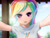 Size: 4000x3000 | Tagged: safe, artist:jeremywithlove, color edit, edit, editor:michaelsety, imported from derpibooru, rainbow dash, human, equestria girls, anime, clothes, cute, dashabetes, female, heart eyes, human coloration, humanized, light skin, light skin edit, looking at you, shirt, skin color edit, solo, wingding eyes