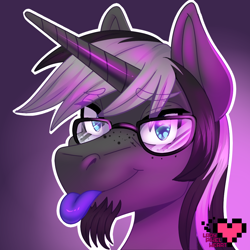 Size: 1000x1000 | Tagged: safe, artist:ladypixelheart, imported from derpibooru, oc, unicorn, :p, icon, tongue out