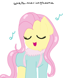 Size: 323x371 | Tagged: safe, artist:wrath-marionphauna, imported from derpibooru, fluttershy, pony, digital art, eyes closed, female, music notes, open mouth, simple background, singing, solo, transparent background