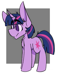 Size: 447x580 | Tagged: safe, artist:kirbirb, imported from derpibooru, twilight sparkle, pony, unicorn, chest fluff, emala jiss challenge, female, simple background, solo, unicorn twilight